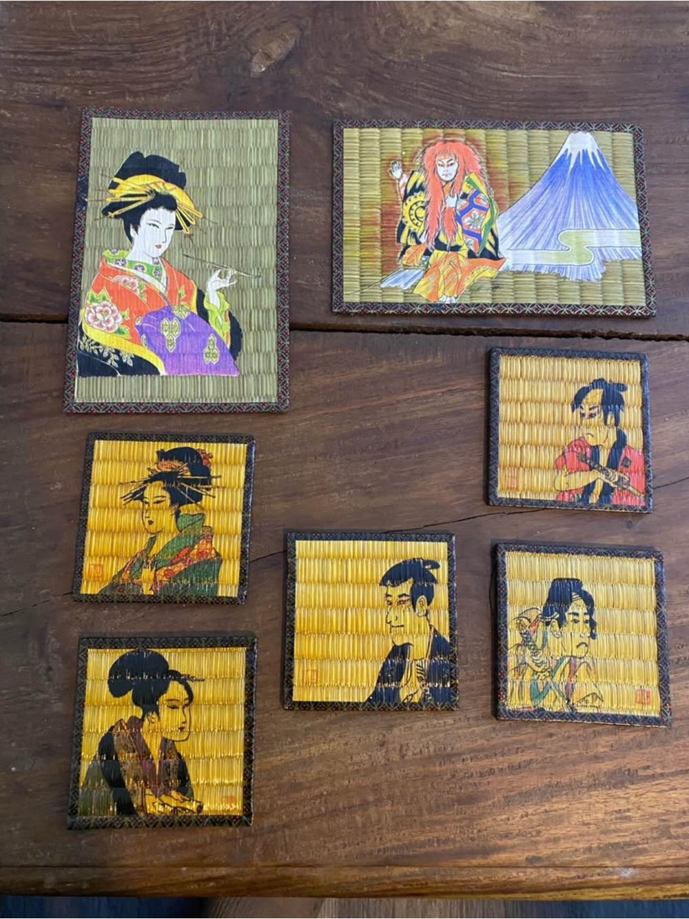 Vintage Wajima Laquerware Japanese Coasters